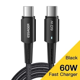 Essager 240W Super Fast Charge Type-C 67W Cable Quick Charge USB Cable 6A For Xiaomi 12Pro Redmi K50 Note 11Pro Black Shark 5Pro