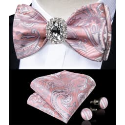 Classic White Selr-tie Bowtie with Ring Pocket Square Cufflinks Set Fashion Solid Men's Bow Tie for Wedding Groom Business Knots
