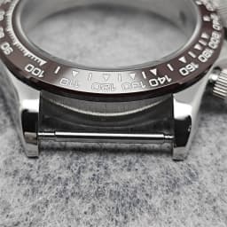VK63 Watch Case with Sapphire Glass Stainless Steel Case with Ceramic Bezel Men's Watch Accessories for VK63 Quartz Movement
