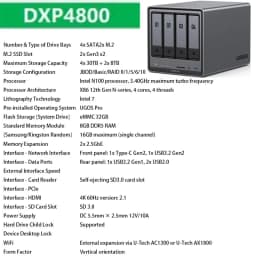 PrivateCloud DXP4800 Four-Bay NAS Home Network Storage Host Server Personal Cloud Drive AI Photo Album File Synchronisation N100
