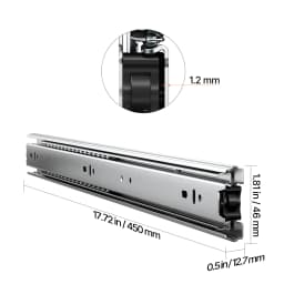 SucceBuy Drawer Slides 10 Pairs Full Extension Ball Bearing Cabinet Rails 100LB Load Capacity Heavy Duty Side Mount for Kitchen