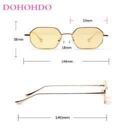 DOHOHDO Retro Metal Small Frame Sunglasses Men Women Vintage Square Black Pink Red Sun Glasses Fashoin Brand Eyeglasses UV400