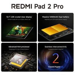 Xiaomi Redmi Pad 2 Pro Tablet Global Version Snapdragon 7s Gen 4 12.1" 2.5K Crystal Display 33W Fast Charge 12000mAh Battery