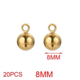 20pcs Lot 4/5/6mm Round Stainless Steel Beads Solid Ball Charms DIY Gold Plated Earrings Bracelet Jewelry Making Materials Craft