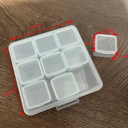 9 Grids Clear Square Plastic Box Mini 9 in 1 Separable Compartment Removable Case Fit Nail Beads Jewelry Storage Organizer