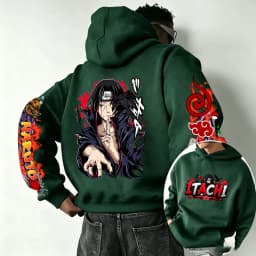 Naruto Uchiha Itachi 2026 Spring and Autumn New Cartoon Anime Harajuku Y2K Street Fashion Couple Hooded Sweatshirt