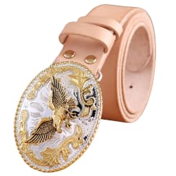 gold eagle big buckle full grain real leather 100% genuine leather hawk mens belts luxury high quality camel brown cowboys women