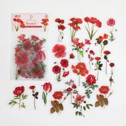 40 Pcs/pack Assorted Plant Flower Mushroom Ginkgo Pet Decorative Diary Stickers Sticky Notes for Scrapbooking Planner Stationery