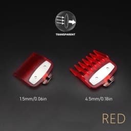 Professional Hair Clipper Guide 2Pcs for Wahl, Madeshow, JRL - 1.5mm/4.5mm, Transparent, Metal Buckle