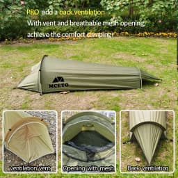 Camping Tent 1 Person, Ultralight Tent Single Mesh Bivy Waterproof Sleeping Gear for Camping Hiking Backpacking 1 Person Tent