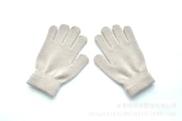 Winter 4-11 Year Old Children's Writing Cold-proof Warm Gloves Solid Color Knitted Wool Acrylic Full-finger Split-finger Gloves