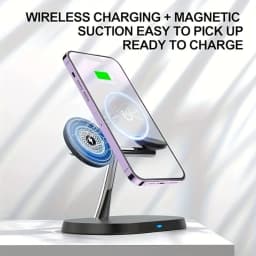 3 in 1 Magnetic Wireless Charger Stand For Magsafe iPhone 17 16 15 14 13 12 Apple Watch 8 7 Airpods Pro Fast Charging Station