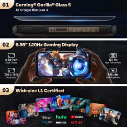 Ulefone Armor X16 Pro 10360mAh Glare Flashlight 5G Rugged Phone Smartphone Android 15 Up to 16GB+256GB 64MP Main Cam 6.56" 120Hz