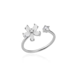 Opal Daisy Flower Rings for Women Opening Adjustable Gold Color Stainless Steel Ring Wedding Anillos Aesthetic Jewelry Gift