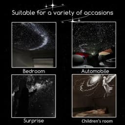 24 in 1 USB HD Galaxy Star Projection Lamp Night Sky LED Atmosphere Light Bullet Head Cool White Dimmable 3 Modes Plug Play