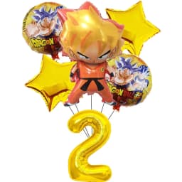 Dragon Ball Z Birthday Party Decoration Anime Tableware Invitation Cards Banner Backdrop Poster Cake Topper Number Balloon Set
