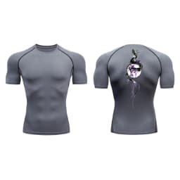 Yin Yang Sword Print Short Sleeve Compression Shirts for Men Summer Athletic Quick Dry T-shirts Gym Workout Running Tees Tops