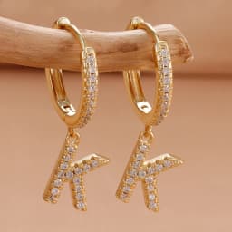 Nidin Hot Sale Initial A-Z Letters Mini Small Hoop Earrings Gold Color Zircon Jewelry Alphabet Fashion Christmas New Year Gift