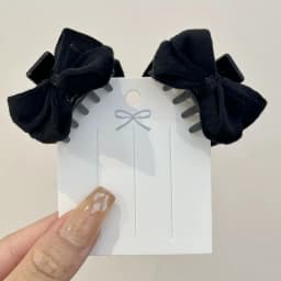 2Pcs Women Small Bow Hair Claw Clips Sweet Princess Headwear Fringe Hair Clips Barrettes for Girls Fashion Hair Accessories