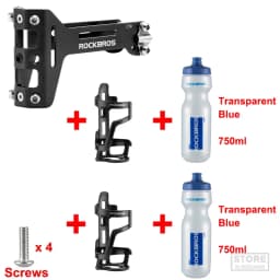 ROCKBROS Double Cup Bicycle Water Bottle Cage Saddle Extension Holder Cycling Kettle Brackets MTB Road Bike Accessories Parts