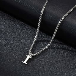 Vnox Simple A-Z Letter Necklace for Men, Waterproof Stainless Steel 26 Letters Pendant Necklace,Men’s Minimal Initial Necklace
