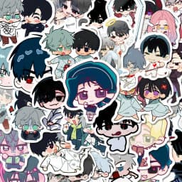 56 Pcs/Set Anime Alien Stage Q Version Stickers - Adorable Character Waterproof Decals Perfect Gift for Fans