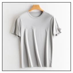 SuyaDream Mens Solid Tee Cotton Silk Blend Plain O Neck Short Sleeved Cozy T Shirts 2026 Summer Simple Chic Top White Black
