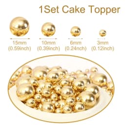 85g Mini Gold Ball Cake Topper Cake Decorations for Cupcakes Cake Ice Cream Christmas Birthday Babyshower Wedding Decorations