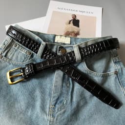 Vintage Stone Pattern Cow Leather Waist Belt for Women Brown Black Cowskin Jeans Strap Waistband 2022 Designer Female CInture