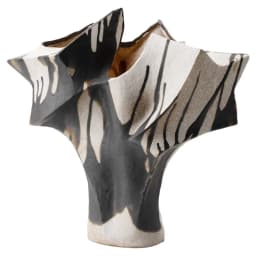 Red Irregular Geometric Vase Abstract Ceramic Handicraft Floral Arrangement Flower Vase Flowerpot Home Decoration Accessories
