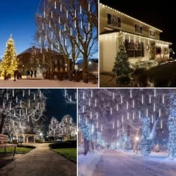 USB Meteor Shower Lights 30CM8Tubes-50CM8Tubes LED String Warm White Blue Colorful IP54 Waterproof 8 Mode Christmas Garden Decor