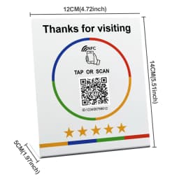 NFC Stand 215 Programmable QR Code TAP Google Review Acrylic Stickers Card NFC Station Table 13.56Mhz Waterproof NFC Review Card
