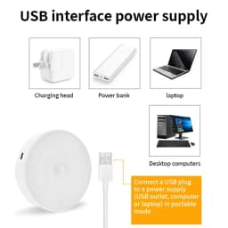 HPH LED Motion Sensor Light 3PCS USB Rechargeable Night Light for Kitchen Cabinet Wardrobe Staircase Closet Wireless Light