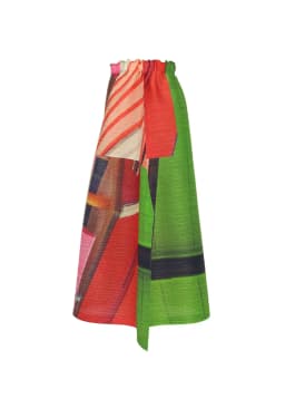 Miyake Pleated Spring And Summer New Product Printed Horizontal Skirt