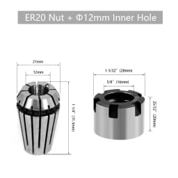 LAVIE Carving Machine Collet Trimming Machine Woodworking Accessories Adapter ER Clamp Nut -C NUT COLLET
