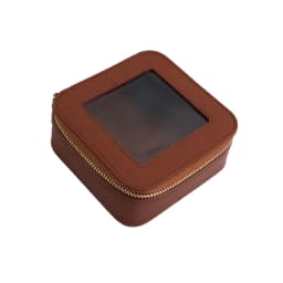Customized Name New PU Leather PVC Cosmetic Square Toiletry Bag, Transparent and Visible, Portable Storage