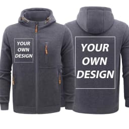 Custom Personalized Design Man Autumn Sport Oversize Zip-Up Hoody Casual Loose Veste Basic Fleece Pocket Streetwear Team Tops