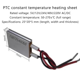 12V 24V 220V AC/DC Constant Temperature PTC Ceramic Heating Plate Air Electric Heater Plate Thermostat Component Heater