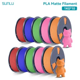 SUNLU 10Roll PLA Matte Filament 1.75mm 1kg Spool (2.2lbs) Smooth Matte Finish Neatly Wound Filament Fit Most FDM Printer