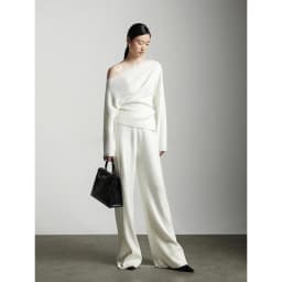 2026 Wool Elastic Waist Knitted Wide-Leg Pants for Women Winter High-Waisted Straight Loose Floor-Length Casual Pants