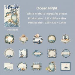 Journal GO 15pcs Vintage Woven Style Stickers, Embossed Hard Card Tags & Labels for Scrapbooking, Journaling, Planners & Crafts