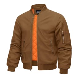 MAGCOMSEN Jacket Men Warm Zip Up Winter Padded Coat Casual Baseball Jackets Pilot Windbreaker Varsity Jackets
