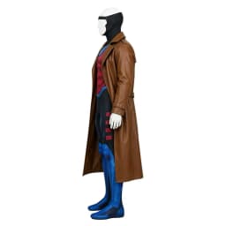 X Gambit Remy Cosplay Costume Man Battle Suit Leather Long Trench Jumpsuit Mask Set Superhero Halloween Carnival Outfits