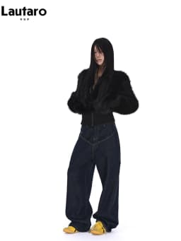 Lautaro Spring Winter Short Black Soft Thick Warm Hairy Faux Fur Coat Women Zip Up Luxury Designer Clothes Fluffy Jacket 2025