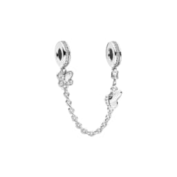 Hot selling 925 Silver Butterfly Crown Round Classic Safety Chain Charm Suitable for Women's Bracelet Fashion DIY Jewelry Gift