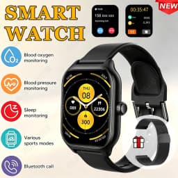 New Smart Watch 2.01 Inch HD Display Answer Make Call Message Preview Sport Modes DIY Dial Weather Forecast For Men Women HT30