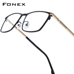 FONEX Titanium Glasses Frame Men Brand Design Square Ultralight Eyeglasses Japanese Ultralight-Weight High Quality Eyewear 85915
