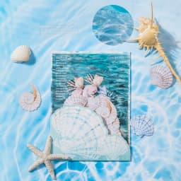 25 Sheets Blue Ocean Theme Dual Texture Sticker Pack for Scrapbook DIY Photo Frame Collage Journal Decoration