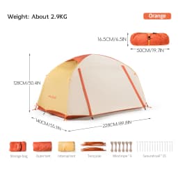 BISINNA Camping Tent 1-2 Person Portable Double Layer 210T Polyester Waterproof Backpacking Tent for Outdoor Hiking Beach Travel
