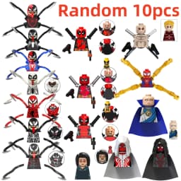 Blind Box Mini Building Blocks TV6203 Figures Big Goblin Spiderman Iron Man Venom Captain Hawk Deadpool Armor Christmas Gift Toy